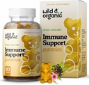 Wild & Organic Ammune Dukung Gummies - Elderberry 100mg & Vitamin C 500mg - Natural Ammune Suppplemen - Vegan Immunity Gummies dengan Vitamin C D Zinc - 60 Count