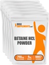 BulkSuplements.com Betaine HCI Powder - Betaine Hydrokloride Suplemen, Betaine Powder - Betaine 750mg, Dukungan Kesehatan Digetives - Gluten Bebas, 750mg per Serving, 5kg (11 lbs)