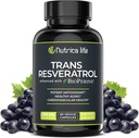 Trans Resveratrol Supplemen 500mg Aging Formula Mula, Antioksidan Kuat untuk Kesehatan Hati & Cellular, Suplemen Brain Booster dengan Bioperine, 60 Vegan Caps