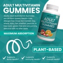 Plant-Based Multivitamin Gummies, Daily multivitamin for Men and Women with Vitamin A, C, D, E, B-3, B-6, B-12, Biotin, inosiol, Non-GMO, Gluten Free, 60 Count (Tambahan 30 Hari)