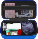 Kasus Perjalanan Keras HESTECH Carrying untuk Asma Inhaler untuk Inhaler Spacer, Mask, Inhaler Holder Astma dengan Pocket Mesh untuk Solusi Saline dan Esensial lainnya, Blue (Case Only)