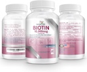 Biotin 10,000MCG Capsules Pertumbuhan Rambut untuk Perempuan dan Pria - Vitamin B7 Pil - Potensi Tinggi Untuk Sehat Skin Nails dan Transponder Rambut