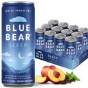 Blue Bear Melonain Sleep Drink, Sleep Tea for Bedtime Dupport, White Peach Tea with Meltonin (5mg), Lavender, Ashwagandha, Chamomile, GABA, L- Theanine, Caffein - Free, Zero Sugar, 8.4 Fl Oz 12- Pack