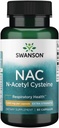 Swanson NAC N- Acetyl Cysteine - Antioksidant Anti- Aging Respiratory Liver Dukungan - Akuno Tambahan Acid 1000 mg 60 Capsules
