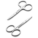 Pemotongan Rambut Kecil Untuk Wanita Pria - Eyebrow, Hidung Rambut, Kumis, Beard, Ear Rimming Kit - Membungkuk dan Runded Keselamatan Tip Clippers Untuk Pemotongan Rambut - 2PCS Perak