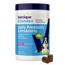 Vetnique Glandex Daily Programs for Dogs with Pregities to Dut Health with Fiber and Digetical Enzymes, Probiotic Chews or Powders (120ct Chews, Bacon Chews)