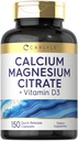 Carlyle Calcium Magnesium Citrate dengan Vitamin D3 124; 150 Capsules 12.4; Non-GMO & Gluten Free Suplemen