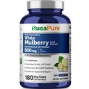 NusaPure White Mulberry Leaf Extract 10: 1 Ekstrak, 500 mg Equivalen ke 5000mg 180 Veg Caps (Vegan, Non GMO Bioperin)