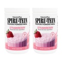 NaturesPlus SPIRU TEIN, Strawberry - 1.2 lbs, Pack of 2 - Plant-Based Protein Shake - Non-GMO, Vegetarian, Gluten Free - 32 Total Servings