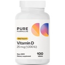 PureFormulas Vitamin D3 1.000 IU 25 mcg - Premium Vitamin D Suplemen Formasi Tulang Sehat, Teeth, Kesehatan Kardiovaskular, dan Imune Dukungan Non-GMO