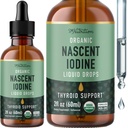 Cairan Iodin Organik untuk Dukungan Thyroid 124; Nascent Iognine Suplemen 124; USDA Dihiasi Organik 124; Dekoleted Potasium Iodide Liquid untuk Thyroid Dukungan 124; 1100 mcg 124g, 2 Fl Oz, Lebih dari 1 Tahun Supply