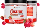 Cretine Monohydrate Gummies 5000mg Sugar Free for Men & Women, with L-Taurine + Vitamin B12 for Muscle Strength, Muscle Builder, Energy Boost, Pre- Workout Supplemen, Strawberry, 120 Count