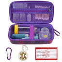 Perjalanan MGZNMTY Membawa Kasus Kompatible dengan Asthma Inhaler Spacer untuk Dewasa dan Anak-anak, Masks, Inhaler Holder dengan Astma Alert Tag dan Kartu Medis, Carabiner (Hanya Kasus) (Galaxy)