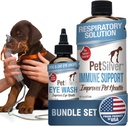 PetSilver - Imune Support (16) and Eye fl oz (4 flf oz) with Patented Silver-Allergies, Sinus & Cough Treatment - Eye Cleaner & Tear Soil Remover for Cats and Dogs - dibuat di USA