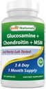 Suplemen MSM Glucosamin Chondroitin terbaik, 2600 mg per Serving, 90 Capsules (90 Cacah (Paket 1)