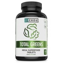 Zhou Total Hijau - Suplemen Super Greens, Pil Daily Veggie, Tabs Superfood, Suplemen Vegetable untuk Dewasa, Tablet Vitamin - 120 Tablet