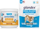 VETNIQUE Sentife bliss All - inOne Multivitamin Chews for Senior Dogs (60ct) & Glandex Anal Gland Duck Peanut Butter Soft Chews for Dog (30ct) Bundle