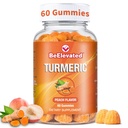 Curcumin Turmeric Gummies - Ekstra Kekuatan 2000mg 8: 1 Ekstrak Turmerik Gummies dengan Black Pepper & Ginger - Vegan Non- GMO Bersama-sama Mendukung Chewables - Peach Flavor, 60 Count