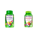 Vitamin Probiotic Gummy Suplemen, Raspberry, Peach dan Mango Flavors, 35 Day Supply, 70 Count Power Zinc Gummy Vitamin, Strawberry Tangerine, 90 Count