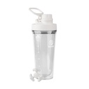 Takeya Protein Shaker - BPA-Free Plastic Shaker Bottle dengan Leak- Providence Spout Lid - Easy Carry Shaker untuk Gym & More - Dishwaser Aman Dapat digunakan ulang dengan Spout Lid - 24 oz, Cloud White