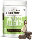 VetPro Advanced Allergy and Itch Dukung for Dogs - Support Seasonal Alergi, Itchy Skin, & Imunity - Enhanced with Salmon Oil, Progories & Colostrum for Allergies, Immune Support, & Gut Health