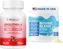Urolithin A Supplemen 1000 MG untuk Kekuatan Otot + Bovine Colostrum & Collagen Powder untuk Kesehatan Gut, Dukungan Imune, Pertumbuhan Rambut & Keindahan