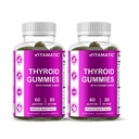 Vitamin 2 Pack Vegan Thyroid Dukung Gummies with Iodin & Kelp - 60 Count - Plant-Based - Support Energy & Metabolisme