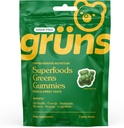 Gruns Sugar Free Super Greens Gummy - Organic Spirulina dan Chlorella, Pregories for Digetical Health, 20 + Vitamin dan Mineral, Adaptogens - 3 sachets - 24 Gummies