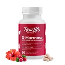 NewLife Companals D-Mannose Capsules 124; w / Cranberry dan Hibiscus Ekstraksi 124; Natural Tract Health Supplemen 124; 1400mg Pawder Veggie Pure 124; 60 Vevgie Capsules