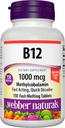 Webber Vitamin B12 1000 mcg, 150 Count, Fast Dissolve Tablet, Vitamin Suplemen untuk Energi Metabolisme, Imune dan Heart Health, Vegetarian Formula, 150 Hari Supppply