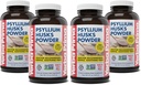 Yerba Prima Psyllium Husks Powder - 12 oz (Paket Tambahan Serba Alami - Colon Cleanse - Gut Health - Vegan, Non-GMO, Gluten- Free (New Label - Packaging May Wary)