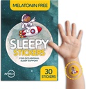 Stiker AVEELA Sleepy Melonasin Gratis untuk Anak-anak dan Dewasa (30 Pack) Sleep Patches for Kids, Natural & Sugar Free.