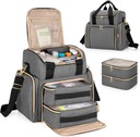 LUXJA Large Medicine Bag with 2 Removable Cases, Medicine Storage bag with Multiple Storage Section (Cocok untuk Perjalanan atau Rumah), Gray