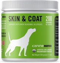 Mushroom Matrix Canine Organic Mushroom Powder Skin dan Coat Suplemen, 200 Grams (Packing May Wary)