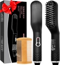 Jenggot Straightener for Men, Premium Heated Beard Brush w / Anti- Scald Feature, Beard Straightening Comb, Unique Fathers Day Valentines Gifts for Men-Hiburan Pacar Natal Stocking Stuffers
