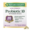 Nature 's Bounty Probiotic 10 Daily Probiotic Suplemen untuk Digetical, Imune, dan Supper Repiratory Dukungan, Ultra Kekuatan, 30 Kapsul 1 Pack