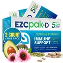 EZC Pak 5- Day Imune System Booster dengan Echinacea, Vitamin C, Zinc & Vitamin D - Tapered Immune Supplemen untuk Dewasa - Mendukung Imunitas, Supplemen Ukuran Mudah - (Paket 2)