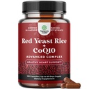 Red Yeast Rice dengan Suplemen CoQ10 - Hati Sehat & Sehat & Sehat Cholesterol Levels Formula untuk Pria & Women - Ekstra Kekuatan Capsule dengan Red Yeast Rice 1200 mg Capsules dengan CoQ10120 Count