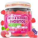 Gusi Inositol untuk Perempuan + Chasteberry, Myo- Inositol & D-Chiro Inositol 2000mg + 50mg Ideal 40: 1 Rasio dengan Methylated B12 & Felolate, Choline, Magnesium, Vitamin D3 untuk Overall Health, Kemasan 2