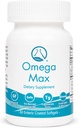 Omega Max - 60 Ct Entertaic dilapisi, Tanpa Burp Fish Oil I Omega-3 EPA DHA Suplemen I Heart, Vision, Brain & Imune Dukungan, 2000mg / service