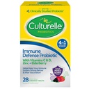 Culturelle Ammune Defense Probiotic for Women & Men - 28 Count, Mixed Berry Chewables dengan 4-in- 1 Imune Support. Probiotic Vitamin C, Vitamin D, dan Zinc Plus Elderberry