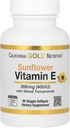 California Gold Nutrition Sunflower Vitamin E dengan Mixed Tocopherols, 400 IU, 90 Veggie Softgels