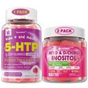 LLIICARE Bundle: 5 HTP Gummies with Magnesium Glycinate - Melonain Free Sleep Gummies for Dewata & Anak-anak & & & Inositol Gummies