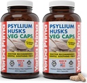 Yerba Prima Psyllium Husks Veg Caps, 400 Capsules (625mg) - Vegan, Non-GMO, Gluten Free, Colon Cleanser, Daily Fiber Suplemen untuk Kesehatan Gut & Regularitas