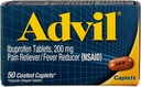 Advil Pain Reliever / Fever Reducer 200 mg berlapis Tablet 50 ea (Paket 6)