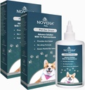 NOVEHA Pet Ear Drops with 1% Hydrocortisone: 124; Ear Cleaner for Dogs & Cats for Earwax buildup, No- Sting Formula, Calms Itch & Reduces Painful Ear Infeksi 60ml (Paket 2)