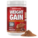 Natural Weight Gain Drink Mix - Gluten Free, Delicious Taste, 1600 Calories per Pelayan - Mass Gainer w / Carbohydrates & Protein - Chocolate, 20,3 Ounce (12 Pelayan).