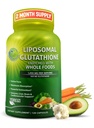 Lipomal Glutathione 500mg - Formasi Aktif L Glutathione (Reduced) untuk Absorpsi Maksimal - Dibuat dengan Organik Whole Foods - Master Antioksidant & Detoxifier - Imune & Cardiovascular Support - 120 count