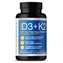 Vitamin D3 K2 dengan MCT, 5000 IU Vegan D3 & 100 mcg MK7 K2, Dukung Bones Kuat dan Kesehatan Ammune - 60 Kapsul (Supply 60 Hari)