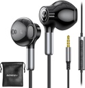 BENEWY Wired Earbuds dengan Mikrophone, Wered Earphones in - Ear Headphones, Volume Control, Powerful Bass dan Clear Audio, 3.5mm Jack Earbuds untuk iPhone, iPad, Laptop, Komputer, MP3